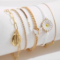 Zinc Alloy Bracelet Set with Linen with 1.97inch extender chain gold color plated 6 pieces & fashion jewelry & for woman & with rhinestone nickel lead & cadmium free Length Approx 10.43 Inch Approx 8.46 Inch Sold By Set