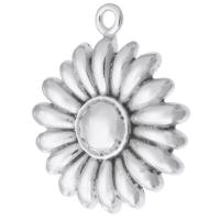 Acciaio inossidabile del pendente del fiore, 316 acciaio inox, DIY, colore originale, 27x32x5mm, Foro:Appross. 2mm, Venduto da PC