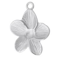 Acciaio inossidabile del pendente del fiore, 316 acciaio inox, DIY, colore originale, 23*30*3mm, Foro:Appross. 2.5mm, Venduto da PC