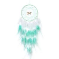 Mode Dreamcatcher, Veer, met Katoenfluweel & Ijzer, handgemaakt, Opknoping, groen, 170x750mm, Verkocht door PC