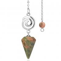 Sinc Alloy Siogairlín Pendulum, le Gemstone, ábhair éagsúla do rogha & unisex, nicil, luaidhe & caidmiam saor in aisce, Díolta De réir PC