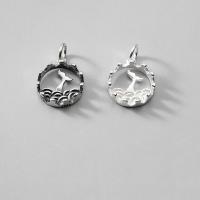 925 Sterling Silver hänge, plated, ihålig, fler färger för val, 14mm, Säljs av PC