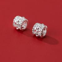 925 Sterling Silver Spacer Bead, dath airgid plated, airgid, 5x4.50x6mm, Díolta De réir PC