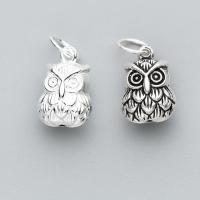 925 sterling silver Hänge, Owl, plated, fler färger för val, 14x9mm, Säljs av PC