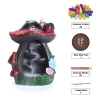 Backflow Incense Burner Resin mushroom half handmade for home and office & durable Sold By PC