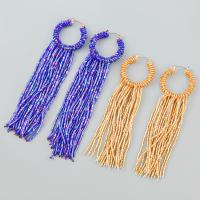 Fashion Fringe Oorbellen, Zinc Alloy, met Glas, mode sieraden & voor vrouw, meer kleuren voor de keuze, 138x35mm, Verkocht door pair