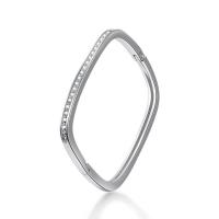 Lo zinco in lega Bangle Jewelry, lega in zinco, Rettangolo, placcato, gioielli di moda & per la donna & con strass, nessuno, 68x4mm, Venduto da PC