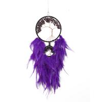 Mode Dreamcatcher, plume, avec fer, Suspendus, violet, 230mm, Vendu par PC