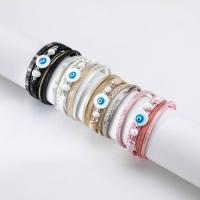 Evil Eye sieraden Armband, PU, met Plastic Pearl & Zinc Alloy, mode sieraden & multilayer & voor vrouw, meer kleuren voor de keuze, 24mm, Lengte Ca 7.6 inch, Verkocht door PC