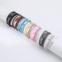 Pulseras de Cordón de PU, Cuero de PU, con resina & aleación de zinc, multicapa & para mujer & con diamantes de imitación, más colores para la opción, 15mm,26mm, longitud aproximado 7.67 Inch, Vendido por UD