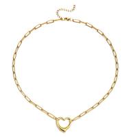 Collana in acciaio inossidabile, 304 acciaio inox, with 1.97inch extender chain, Cuore, gioielli di moda & per la donna, nessuno, 16mm,4mm, Venduto per Appross. 17.72 pollice filo