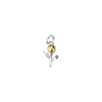 Pendentif en argent Sterling 925, Tulip, Placage, couleur originale, 11.20x6.60mm, Vendu par PC