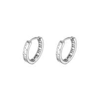 925 Sterling Zilveren Hoop Oorbellen, geplatineerd, mode sieraden & voor vrouw, oorspronkelijke kleur, 12mm, Verkocht door pair