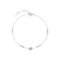 Circonio cúbico Micro Pave Pulsera Plata, Plata de ley 925, chapado en platina real, micro arcilla de zirconia cúbica & para mujer, color original, 200mm, Vendido por UD