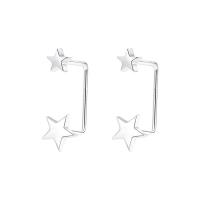 Sterling Silver Jewelry Earring, 925 Sterling Silver, Star, plátáilte, jewelry faisin & do bhean, dathanna níos mó le haghaidh rogha, 18mm, Díolta De réir Péire