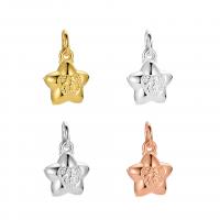 925 Sterling Silver Pendant Star plated Sold By PC