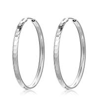 925 Sterling Silver Hoop Örhängen, platinerade, mode smycken & för kvinna, ursprungliga färgen, 37mm, Säljs av Lot