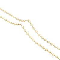 Mässing Dekorativa Chain, Blomma, 18K guldpläterad, DIY & emalj, 6x1mm, 25varv/Lot, Säljs av Lot