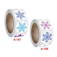 Adhesive Sticker Sticker Paper Round Christmas Design 25mm Approx Sold By Spool