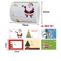 Adhesive Sticker Sticker Paper Rectangle Christmas Design mixed colors Approx Sold By Spool