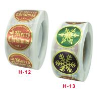 Adhesive Sticker Sticker Paper Round Christmas Design 25mm Approx Sold By Spool