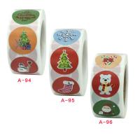 Adhesive Sticker Sticker Paper Round Christmas Design 25mm Approx Sold By Spool