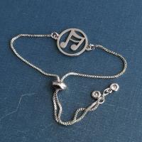 Titanium Steel Bracelet & Bangle Music Note Vacuum Ion Plating Unisex & hollow Length Approx 18 cm Sold By PC