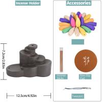 Porselein Backflow Wierookbrander, Purple Sand, handgemaakt, voor thuis en op kantoor & Duurzame & multifunctioneel, nikkel, lood en cadmium vrij, 125x69x72mm, Verkocht door PC