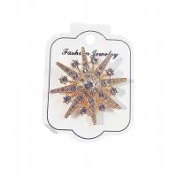 Broche zircon, alliage de zinc, Placage de couleur d'or, unisexe & pavé de micro zircon, Or, 43x3mm, Vendu par PC