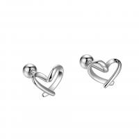 Sterling Silver Jewelry orecchino, 925 sterline d'argento, Cuore, placcato, per la donna & cavo, nessuno, 7.50x6mm, Venduto da coppia