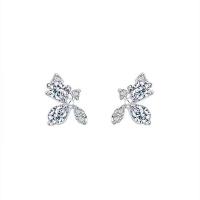 Cubic Zirconia micro pavimenta Sterling Silver Earring, 925 sterline d'argento, placcato, Micro spianare cubic zirconia & per la donna, nessuno, 7x5mm, Venduto da lotto