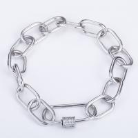 Ciúbach Zirconia Micrimhilseogra réiteodh Bracelet Prás, dath platanam plátáilte, micrea réiteach zirconia ciúbach & do bhean, Fad Thart 7.28 Inse, Díolta De réir PC