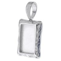 316 acciaio inox accessori pendenti cabochon, DIY, colore originale, 13x28x3.5mm,8x14mm, Foro:Appross. 6mm, Venduto da PC