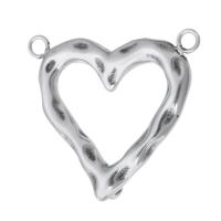 Acciaio inossidabile Cuore Ciondoli, 316 acciaio inox, DIY & cavo, colore originale, 23x23x6mm, Foro:Appross. 1.5mm, Venduto da PC