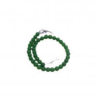 Calcédoine verte Sangles de sac, avec alliage de zinc, Rond, Placage de couleur argentée, DIY, vert, 10mm, Longueur Environ 48.5 cm, Vendu par PC