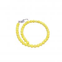 Mashan Jade Sangles de sac, avec alliage de zinc, Rond, Placage de couleur argentée, DIY, Jaune, 10mm, Longueur Environ 48.5 cm, Vendu par PC