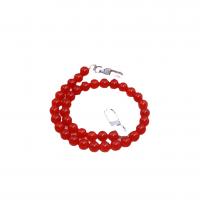 Carnelian Bag Straps with Zinc Alloy Round silver color plated DIY red 10mm Length Approx 48.5 cm Sold By PC