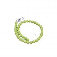 Mashan Jade Cinghie per borse, with lega in zinco, Cerchio, placcato color argento, DIY & glassato, verde, 10mm, Lunghezza Appross. 48.5 cm, Venduto da PC