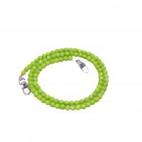 Bledě hnědý Jade Popruhy na tašky, s Zinek, Kolo, barva stříbrná á, DIY, apple green, 6mm, Délka Cca 87 cm, Prodáno By PC