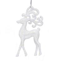 Umělá hmota Dekorace vánočního stromku, s Sequins, Christmas Reindeer, Vánoční šperky & různé velikosti pro výběr, bílý, Prodáno By PC