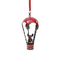 Ijzer Kerstboom decoratie, Hot Balloon, penseelvoering, Kerst sieraden, meer kleuren voor de keuze, 55x110mm, Verkocht door PC