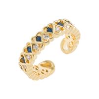 Kubieke Circonia Micro Pave Brass Ring, Messing, gold plated, Verstelbare & micro pave zirconia & voor vrouw, meer kleuren voor de keuze, Verkocht door PC