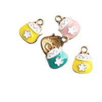 Zinc Alloy Enamel Pendants Cat gold color plated DIY Sold By Lot