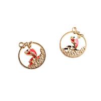 Zinc Alloy Enamel Pendants gold color plated DIY & hollow Sold By Lot