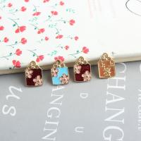 Zinc Alloy Enamel Pendants gold color plated DIY & hollow Sold By Lot