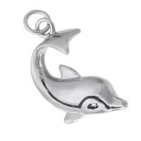 Rustfrit stål Animal Pendler, 316 Stainless Steel, Dolphin, du kan DIY, oprindelige farve, 23x21x5mm, Hole:Ca. 4mm, Solgt af PC