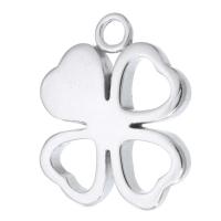 Roestvrij stalen sieraden Hangers, 316 Roestvrij staal, Four Leaf Clover, DIY & hol, oorspronkelijke kleur, 19x23x3.50mm, Gat:Ca 3mm, Verkocht door PC