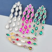 Fashion Fringe Earrings Zinc Alloy plated fashion jewelry & for woman & with rhinestone Sold By Pair