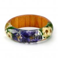 resina bracciale, with Fiori secchi & legno, Ciambella, adesivo epossidico, unisex, colori misti, 23mm, Diametro interno:Appross. 63mm, Venduto da PC