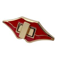 Zinc Alloy Zak Lock, gold plated, DIY & glazuur, rood, nikkel, lood en cadmium vrij, 66x28mm, Verkocht door PC